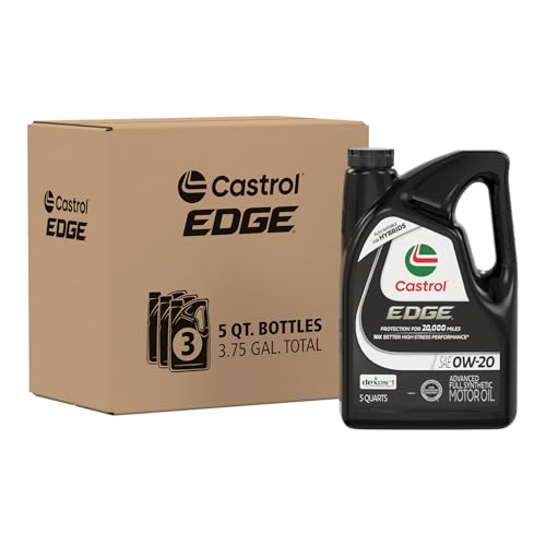 Castrol EDGE 0W-20 Advanced Full Synthetic Motor Oil, 5 Quarts, Pack of 3 by Castrol - Used condition - US$73.63
