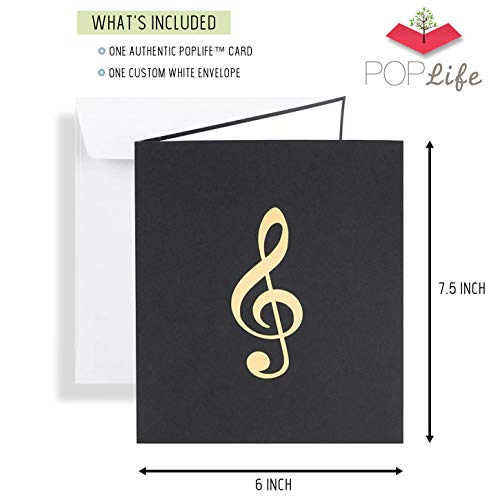 Poplife Grand Piano 3D Pop Up Card For All Occasions - Happy Birthday, Graduation, Father's Day, Mother's Day, Congratulations, Retirement, Thank You - Musicians, Teachers, Gift For Music Lovers #TOP4