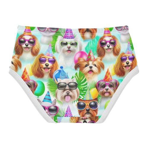 Joisal Toddlers Underwear Floral 2t Cotton Cute Panties Girl Aesthetic Undies Kids Briefs Colorful Happy Dogs Cats Leaves2