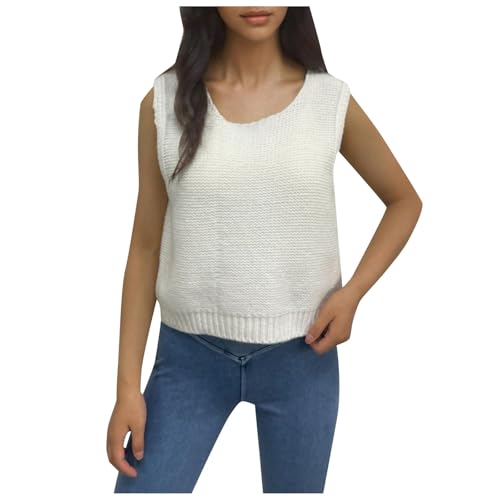 Women Y2k Bow Tie Back Sweater Vest Top,Bow Casual Sleeveless Sweater Short Cardigans Knitted Tank for Women4
