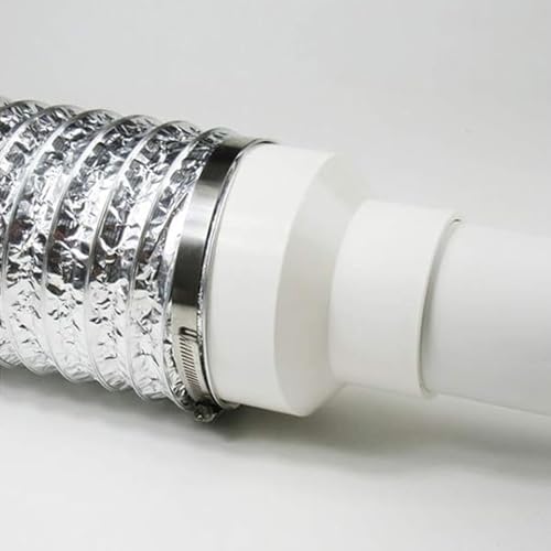 Sarini-Kanalverbinder, 4-Zoll- auf 3-Zoll-Kanalreduzierer, Größenvergrößerer für Inline-Kanaladapter, Belüftungsöffnungen aus ABS-Kunststoff für HVAC-Heizungs- und Kühlluftbelüftungssysteme (weiß)