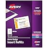 Avery Customizable Name Badge Inserts for Name Tag Holders, 3 x 4, White, Laser/Inkjet Printable, 300 Total (5392)