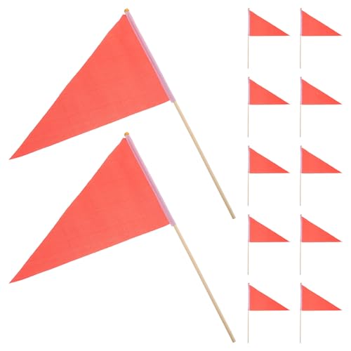 Banderas de marcado triangulares rojas para evitar errores de excavación en obras y proyectos