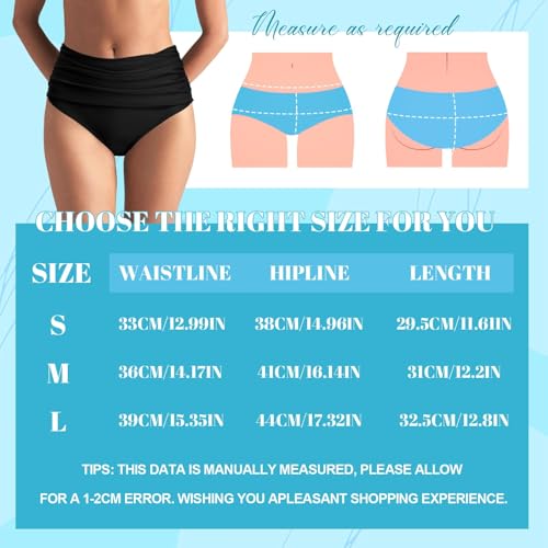 newhsy Perioden-Bademode für Teenager-Mädchen, Frauen, hohe Taille, Perioden-Shorts, starker Blutfluss, Menstruations-auslaufsichere Bikinihose für Schwimmen, Strand, Schwarz , S