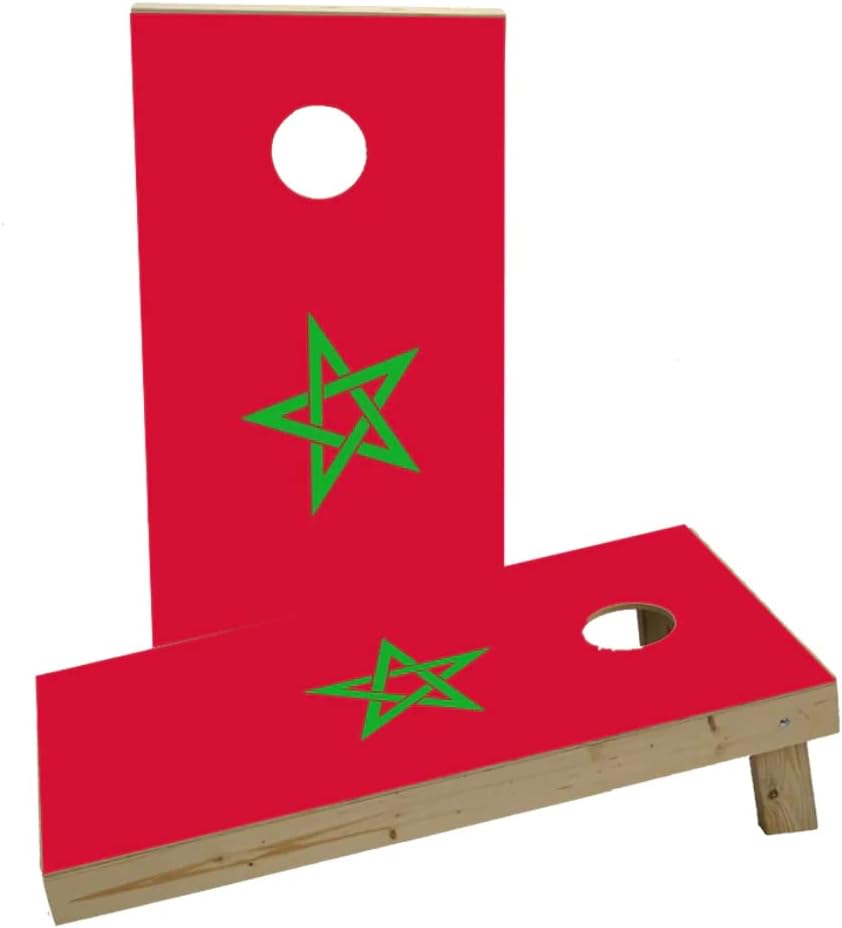 Morocco National Flag Custom Cornhole Board Game Set