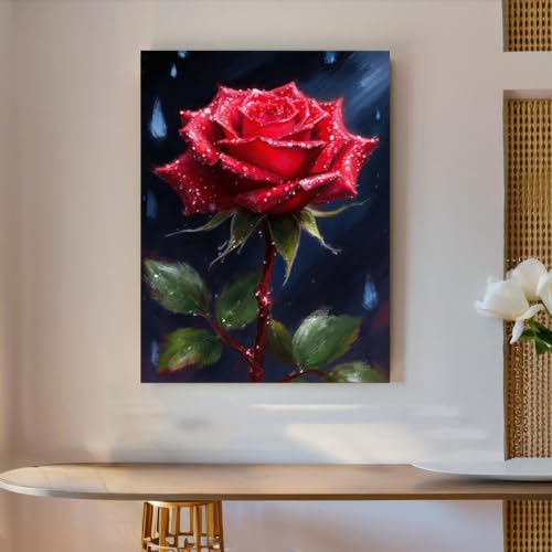 Tableau rose moderne 30x40 cm avec cadre deco pour salon et salle de bain