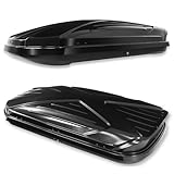 Car Roof Box, 450L Capacity Extra-Large Hard Roof Cargo Carrier with Security Keys & Dual Side Opening, Waterproof Rooftop Luggage Storage Box for Car, SUV, Van, Fits Most Cars (Black)