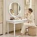 BaoBaJiu Solid Wood Makeup Vanity Table with Storage Drawers, Rubberwood Dressing Table No Mirror, Rustic Country House Style Desk for Bedroom, Living Room & Hallway(White,47.2