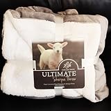 KAMACA XL Sherpa-Kuscheldecke Flauschige Decke kuscheliges Lammfellimitat 350g/qm kuschelig warm Sofadecke Wohndecke Couchdecke Sofaüberwurf (hellgrau - 150x200 cm)