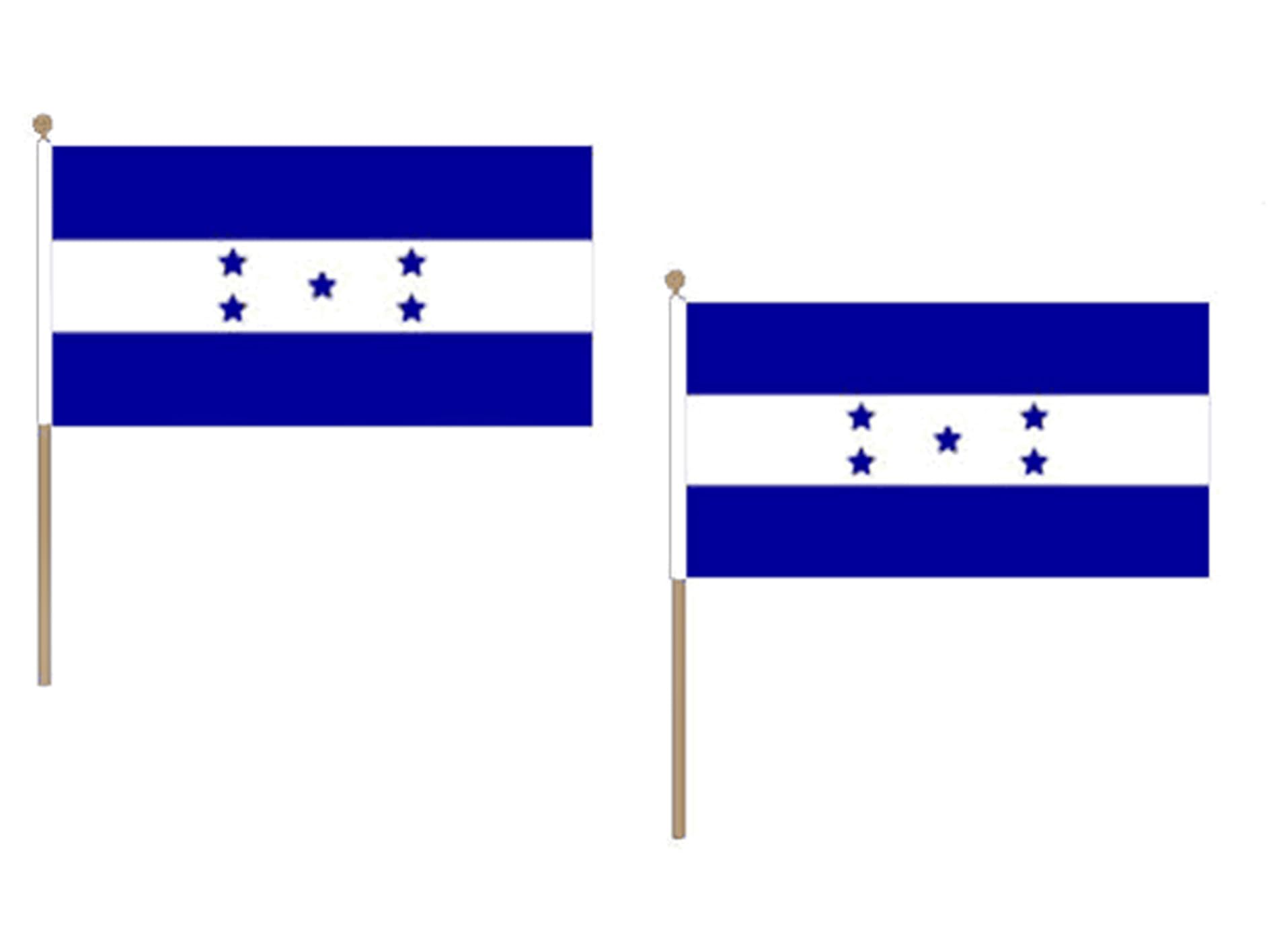 Drapeau Honduras 45x30cm avec hampe en bois lot de 10 pavillons