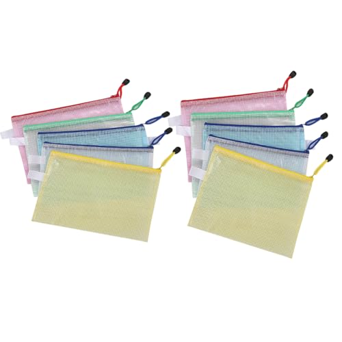 10 PCS 4 B4ファイルバッグクリアドキュメントバッグzipsバッグファイルフォルダー領収書ストレージバッグ使いやすいオフィス用品