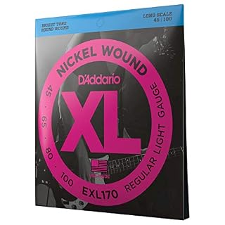 D’Addario EXL170 Cordes longues en nickel pour basse Léger 45-100 - Les Beatles, Paul McCartney, John Lennon, RIngo Starr, George Harrison