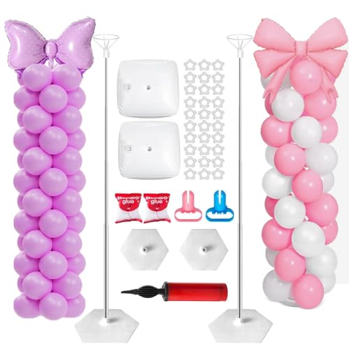 Supporto a colonna per palloncini, kit telescopico per palloncini da pavimento, con design telescopico in metallo riutilizzabile, per decorazione di feste, matrimoni, Natale, compleanno