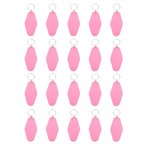PATIKIL Porte-Clés Vintage pour Motel Lot de 20 Porte-Clés Vierges en Forme de Losange Rétro pour Bricolage Ornements Sac à Dos Étiquettes de Bagages Rose