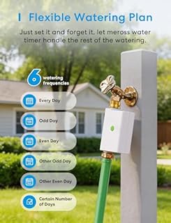meross WiFi Water Timer for Garden Hose, Smart Hose Timer with Brass Inlet & Outet, WiFi Sprinkler Valve Work with Apple Homekit, Alexa & Google Assistant, Smart Rain Skip for Lawn, Garden & Yard