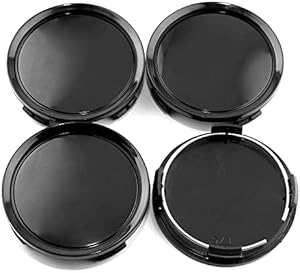 4pcs 74mm(2.91in)/69.5mm(2.74in) Wheel Hub Center Caps Black Base for Replacement Auto Accessories