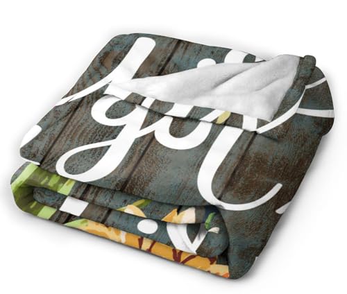 HGOD DESIGNS Floral Throw Blanket with Motivating Quote You got this Soft Blankets and Throws 100x130cm Caring for Women Men - Image 4