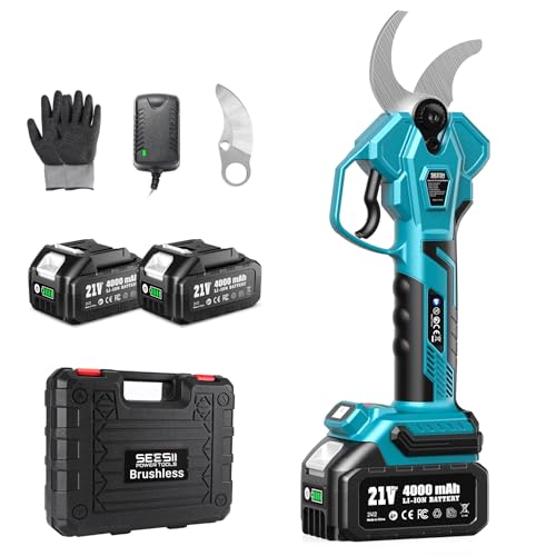 Seesii Electric Pruning Shears for Gardening: 1.8” Cutting Cordless Power Pruner - Brushless...