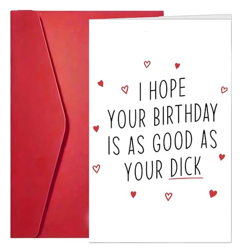 Sexy Birthday Cards for Him, Funny Unique Interesting Naughty Happy Humorous Dirty Rude Bday Greeting Cards Gifts for Husbands Boy Friends BF Fiance Men Male