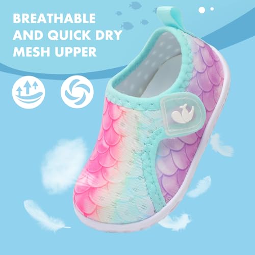 Image of FEETCITY Boys Girls Water Shoes Kids Aqua Socks Quick Dry Barefoot for Beach Swimming Pool