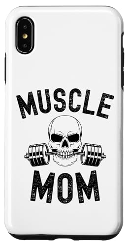 iPhone XS Max Muscle mom gym Weightlifter mom skeleton barbell mom gym Case