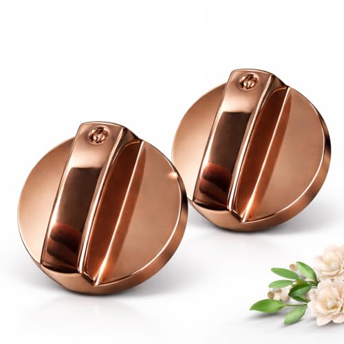 Image of Everflame Shine & Stylish Metallic Knob | Kitchen Gas Stove | LPG & PNG Gas | Compatible 8mm Spindle Gas | Kitchen Tool | Heavy-Duty Metal Knob (Rose Gold, Pack of 2)