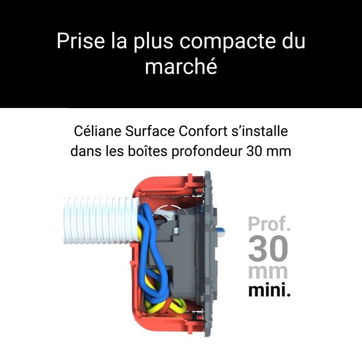 LEGRAND - Terre C&eacute;liane コンフォートサーフェス付き電気ウォールソケット - 格納式ベース付きフラッシュソケッ