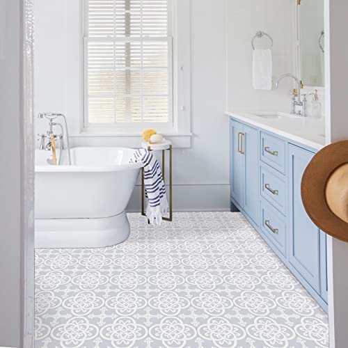 Peel and Stick Floor Tiles Gray Vinyl Flooring 7.87 in X 7.87 in (30 pcs/Pack) Easy to Line Up and Install for Quick Fix Bathroom Kitchen Peel and Stick Floor Tiles Gray Vinyl Flooring 7.87 in X 7.87 in (30 pcs/Pack) Easy to Line Up and Install for Quick Fix Bathroom Kitchen