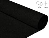 100x200 cm 2 mts de Fieltro color negro de 1mm de grosor y 1.00 mts de ancho