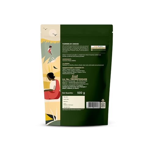 Image of TWO BROTHERS ORGANIC FARMS - Turmeric Powder (500 Gm) | Naturally Grown, Stonegrinded Haldi Powder | Good For Digestive & Skin Health | Ground Turmeric Powder