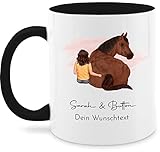 Tasse Tassen 325ml - Pferd - Pferdemädchen Namen - Pferde Mädchen Geschenk - 325 ml - Schwarz -...