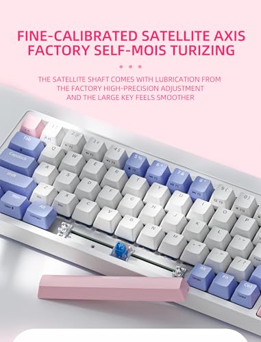 Image of ZIFRIEND Mechanical Gaming Keyboard - 68-Key Compact Layout with RGB Backlit, Ergonomic Design, Hot-Swappable Switches, Colorful Lighting Effects, and Volume Knob