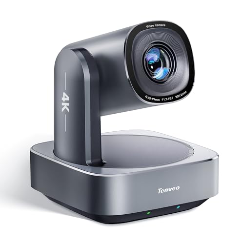 Tenveo Kamera PTZ 4K z automatycznym śledzeniem AI, zoom optyczny 20X + cyfrowy 8X, USB 3.0 / HDMI/LAN (PoE), kamera IP na żywo do kościoła, transmisje wydarzeń, wideokonferencje YouTube, OBS