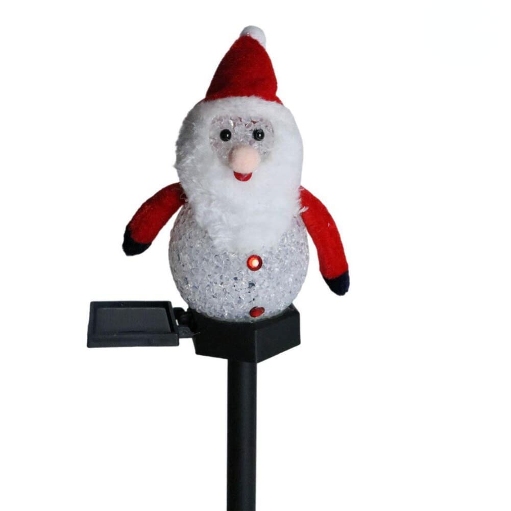 Resin Snowman LED Solar Lamp Waterproof Lawn Decorative Stake Light Path Light (Santa Claus)