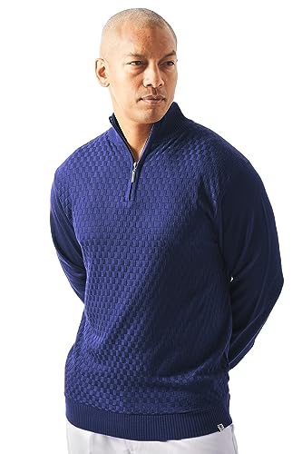 STACY ADAMS Men's Quarter Zipped Pullover Winter Sweater