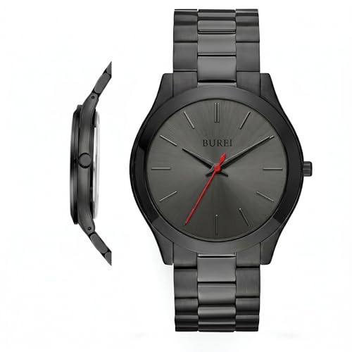 Image of BUREI Men's Wrist Watch, Analog Stainless Steel Dress Waterproof Quartz Watch for Men with Japanese Movement,Refined Gifts for Men, Boyfriend, Husband, Dad