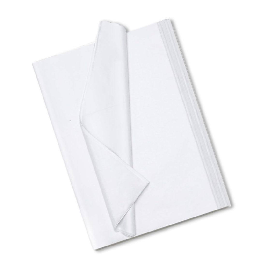 Ezkart White 100Pk Colour Tissue Paper With Large Size Ideal For Gift Products, Wrapping Clothes, Packaging Flower Etc | Dimension: 20''(W) X30''(L) (, 100Pk)