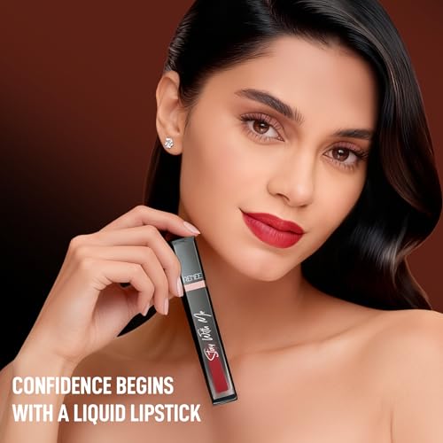 Image of RENEE Stay With Me Matte Transferproof Liquid Lipstick- Loco For Cocoa| Waterproof & Smudge-proof | Bold Pigment, Lightweight & Long-lasting | With Hyaluronic Acid & Vitamin E | 6 ml
