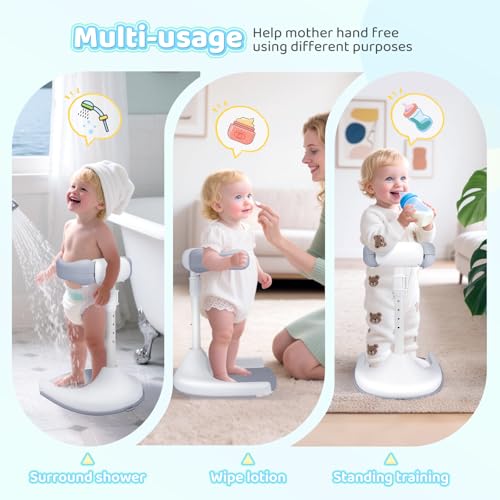 Support baignoire bébé anti mal de dos avec structure antidérapante réglable - 6