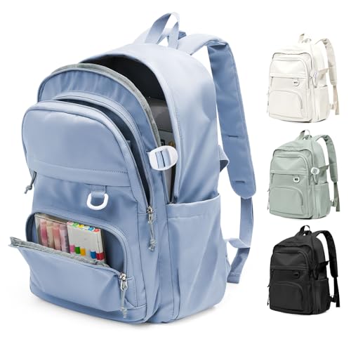 Image of Lightweight Backpack for College & High School Backpack With Lots of Pockets Cute School Bag for Girls Boys, Large Capacity Bookbag for Women Men, Waterproof Teens Casual Daypack Backpack(Blue)
