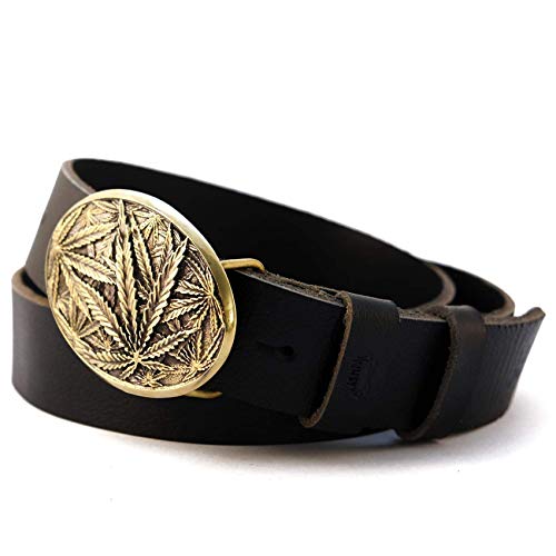 Leather belt with Cannabis leaf solid brass belt buckle, Marijuana Weed Leaf ganja Rasta solid brass buckle, Cannabis gift for men and women3