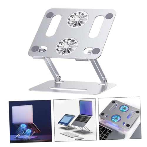 Base para portátil ajustable con doble ventilador y aleación de aluminio miniatura 6