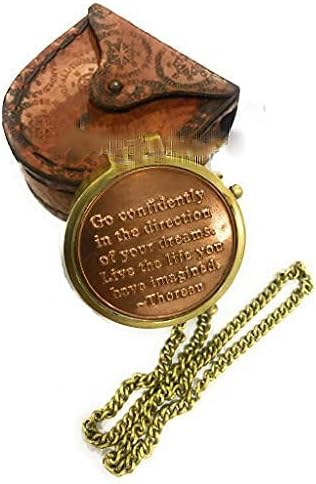 Thoreau's Go Confidently Quote Compass W/Stamped Case Not All Those.