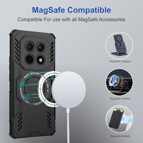 Image of Zapcase Back Case Cover for Redmi Note 15 5G | Magnetic Case with Built-in Metal Ring | Supports MagSafe Charger, Wallet & Car Mount | Shockproof Hybrid PC + TPU | Black