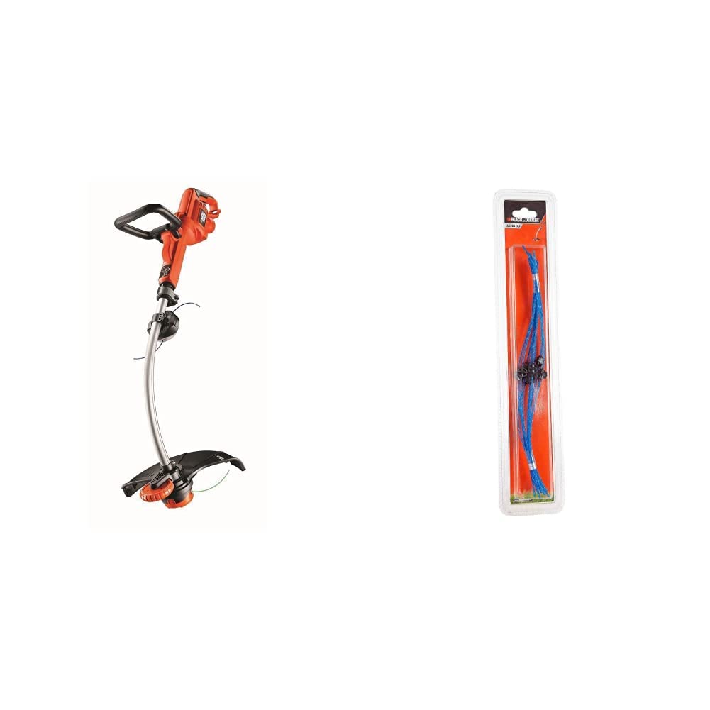 BLACK+DECKER Coupe-Bordures Filaire 700W, Coupe-Bordures Electrique 33 cm & Lot de 10 Fils Torsadés Haute Performance, Fils HDL de Rechange pour Coupe-Bordures, Fils Bleus Résistants de ⌀2,4mm