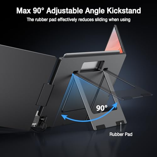KYY 15.6 Laptop Screen Extender - Portable 1080P FHD Triple Monitor for 13-17 Laptops (Type-C Plug&Play)