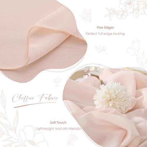 5 Packs Light Peach Table Runner 27x120 Inches Romantic Chiffon Fabric Wedding Runners for Party Baby Shower Girl Decorations by SoarDream - Used condition - Image 2