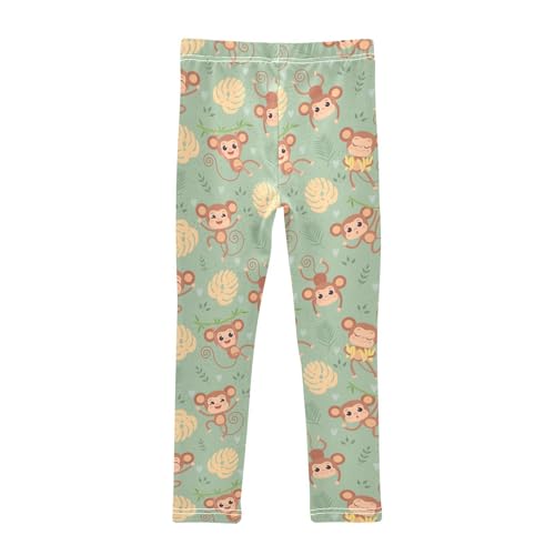 Girls Basic Leggings Baby Girls Pants Monkey Cartoon Soft Footless Stretchy Tights Pants 4-10Y2