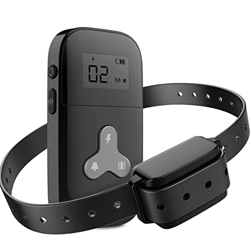 Collier De Dressage Chien, Colier Anti Aboiment Chien avec Télécommande et Ecran LCD (5 Bip Sonore + Niveux de Vibration + Choc Electrique) - Noir Cover