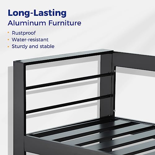 image for Wisteria Lane Patio Furniture Aluminum Loveseat, All-Weather Outdoor 2